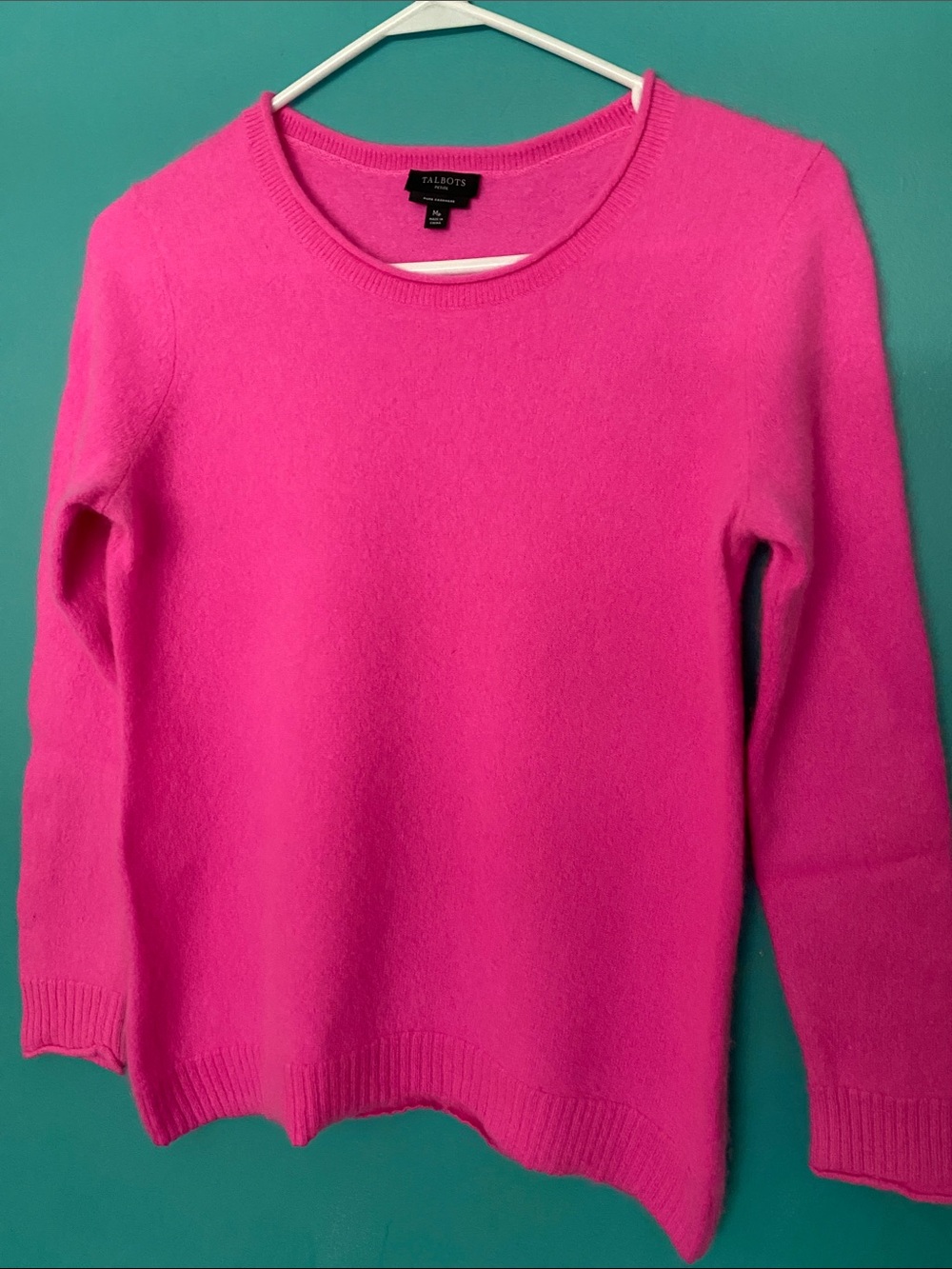 Talbots pure cashmere hot pink sweater MP